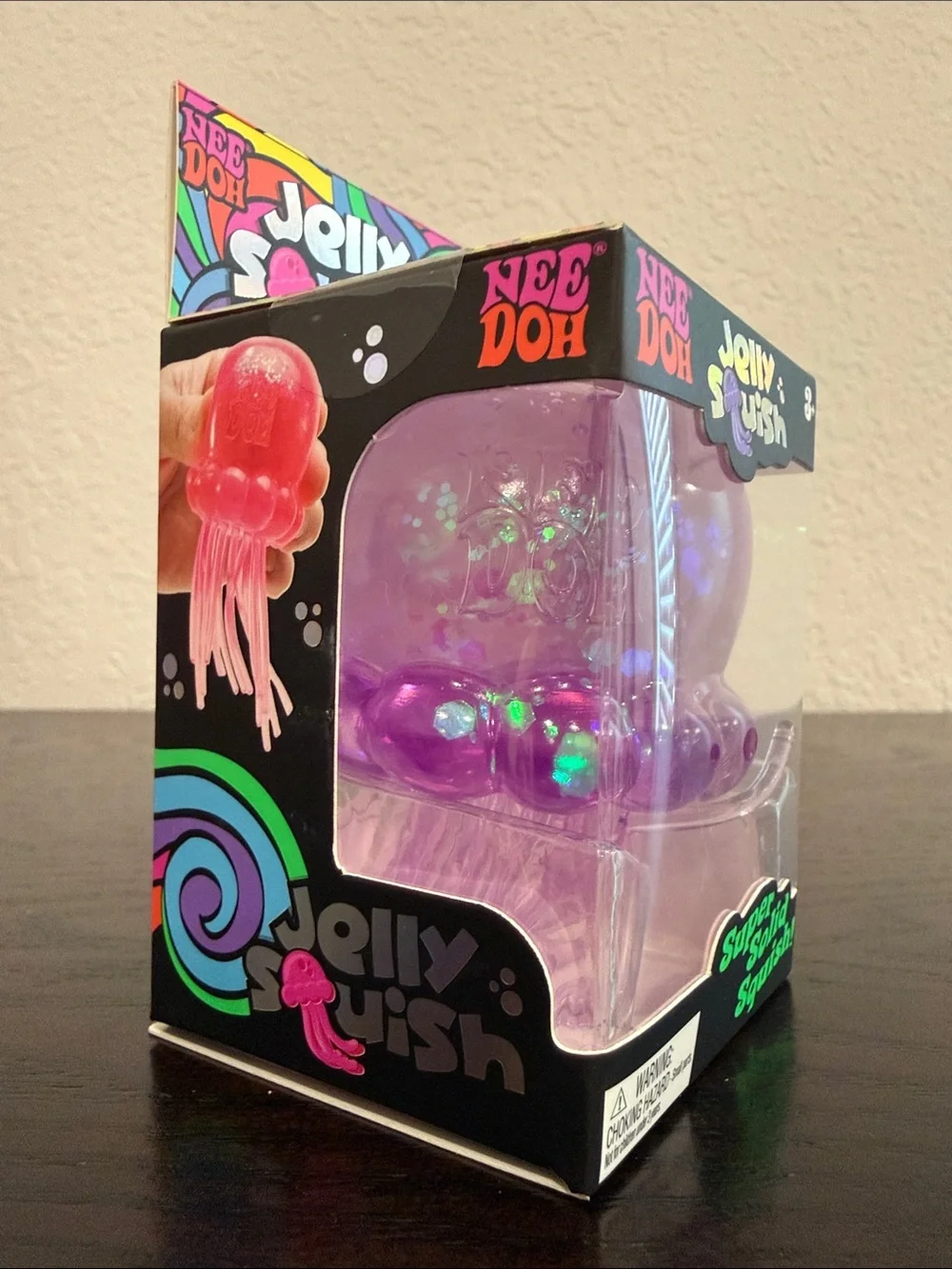 SUPER RARE NeeDoh Jelly Squish Super Solid Squish Jelly fish Toy - Purple